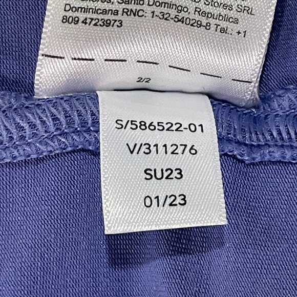 ATHLETA "Essence Away From Body" Short Sleeve V-Neck Split Back Tee, Blue - 3X - Picture 10 of 10